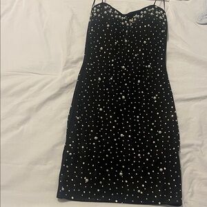 Windsor Black Dress with Pearl Accents